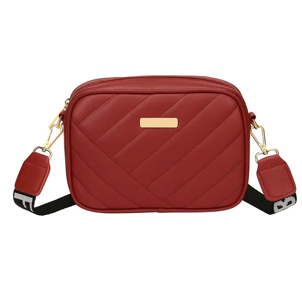 Vintage Quilted Crossbody Bag – Compact Embroidered Shoulder Purse