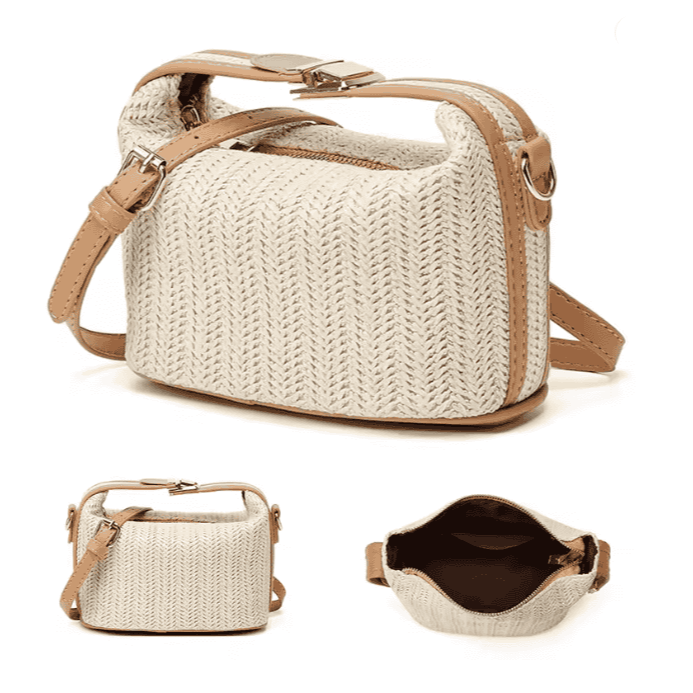 Woven Straw Bucket Bag