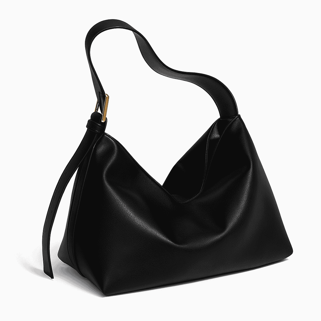 Soft Vegan Leather Shoulder Bag – Spacious Slouchy Tote with Inner Compartments