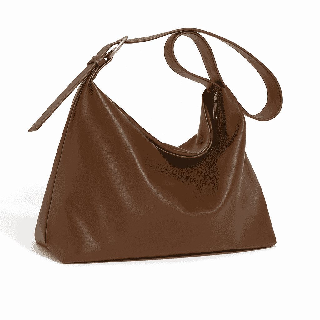 Soft Vegan Leather Shoulder Bag – Spacious Slouchy Tote with Inner Compartments
