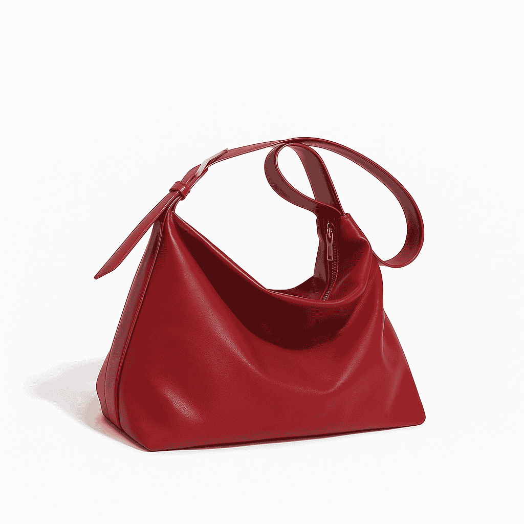 Soft Vegan Leather Shoulder Bag – Spacious Slouchy Tote with Inner Compartments