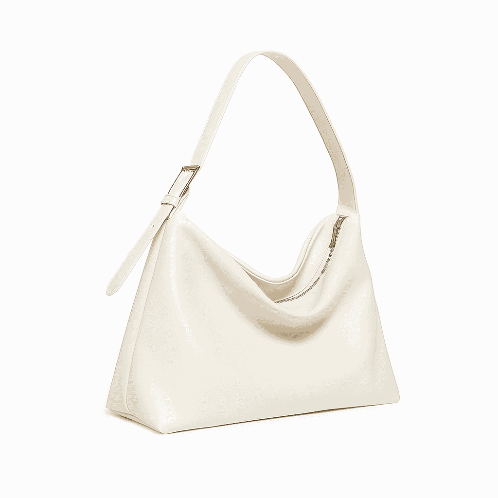 Soft Vegan Leather Shoulder Bag – Spacious Slouchy Tote with Inner Compartments