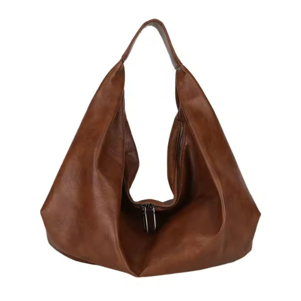 Vegan Leather Hobo Bag – Large Slouchy Shoulder Tote